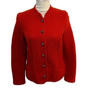 Vintage‎ Red Wool Blazer Nice Buttons M